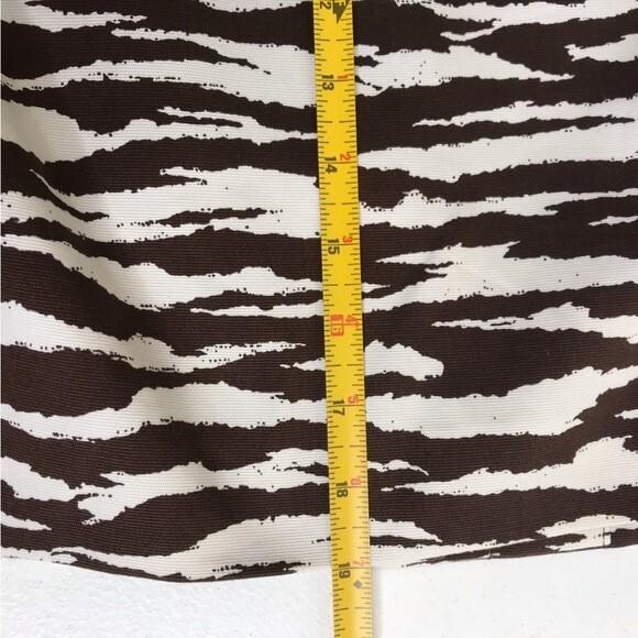 NWT Anne Klein Cropped 3/4 Sleeve Zebra Print Brown Cream Faux Pockets Size 2 - Picture 8 of 16
